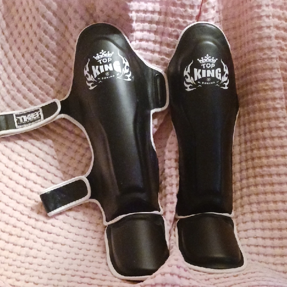 Top King Black Shin Guards